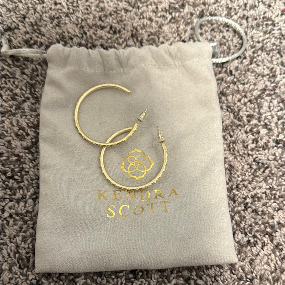 Kendra Scott  Gold Hoop Earrings with diamonds